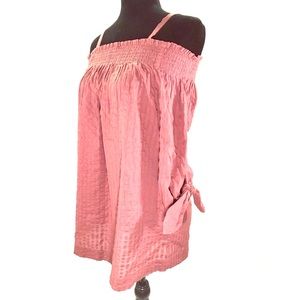 Off The Shoulder Top 3/4 Tie Sleeves